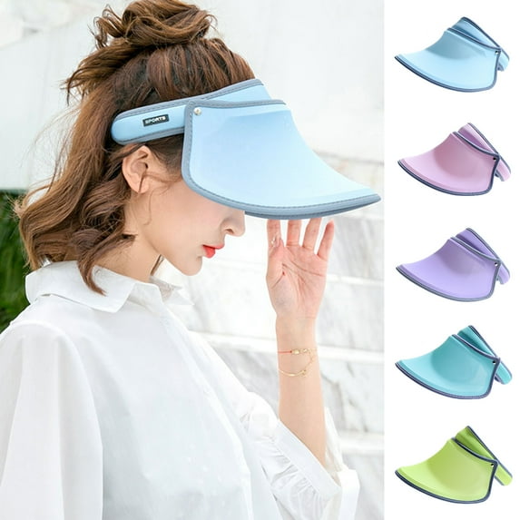 Unisex Sun Visor Hats Clip On UV Sport Cap Elastic Fabric Empty Top Sun Hat for Outdoor Beach Party