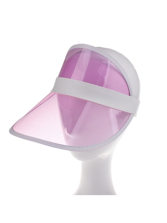 Unisex Sun Visors Hats Plastic Clear Cap Candy Color Transparent Tourist Visor Cap Colorful Poker Hat Golf Tennis Beach Headwear for Women Men