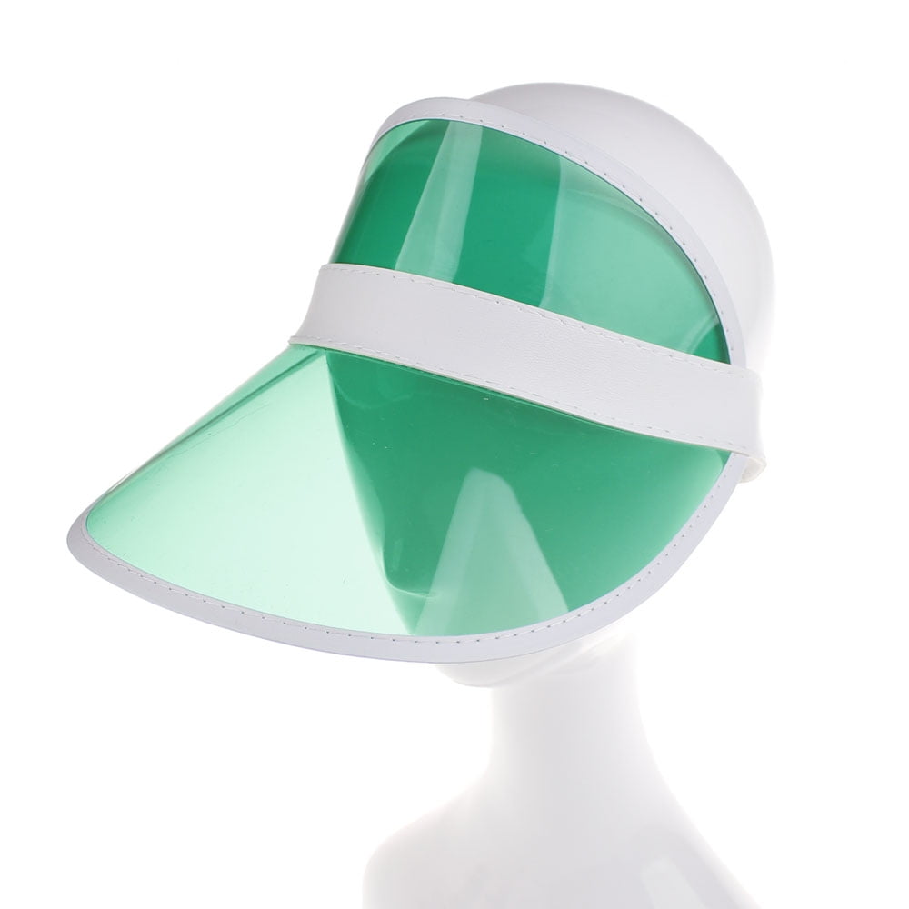 Unisex Sun Visors Hats Plastic Clear Cap Candy Color Transparent