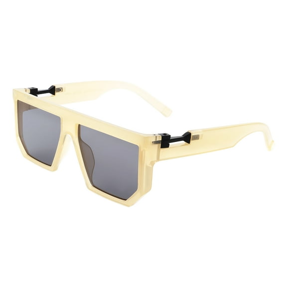 Unisex Sunglasses Geometric Square Flat Top Modern Fashion UV400 Yellow, Grey