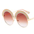 thumbnail image 1 of Unisex Sunglasses Metal Frame Lightweight Durable Polycarbonate Lenses Large Round Frame Sun Glasses Universal, 1 of 1