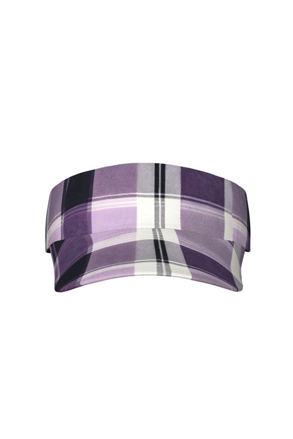 This Unisex Sunshade Open-Top Hat Features An Open-Top Design That Is Not Stuffy And Has A Curved Eave Lavenderblush Buffalo Plaid Check Tartan Scotland_1
