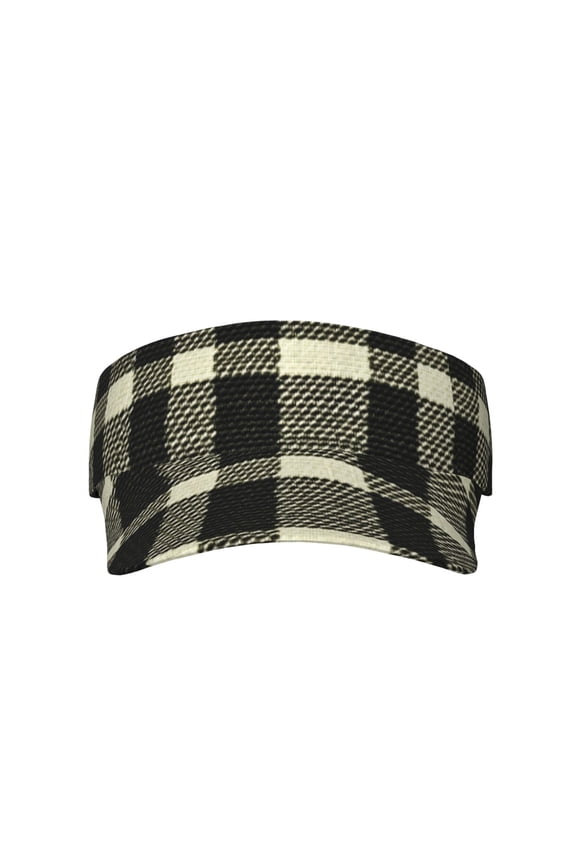 This Unisex Sunshade Open-Top Hat Features An Open-Top Design That Is Not Stuffy And Has A Curved Eave Olive Houndstooth Buffalo Plaid Tartan Check Scotland_3
