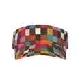 thumbnail image 1 of This Unisex Sunshade Open-Top Hat Features An Open-Top Design That Is Not Stuffy And Has A Curved Eave Saddlebrown Colorful Houndstooth Hand-Drawn Sketch_4, 1 of 8