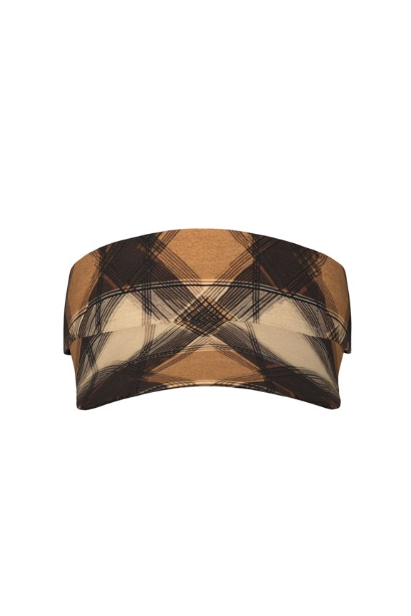 This Unisex Sunshade Open-Top Hat Features An Open-Top Design That Is Not Stuffy And Has A Curved Eave Sandybrown Buffalo Plaid Check Tartan Scotland_2