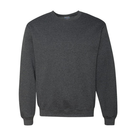 Unisex Super Sweats Nublend Crewneck Sweatshirt, 50/50 Cotton/Polyester Long Sleeve Fleece Winter Sweater (Black-Heather , 3XL)