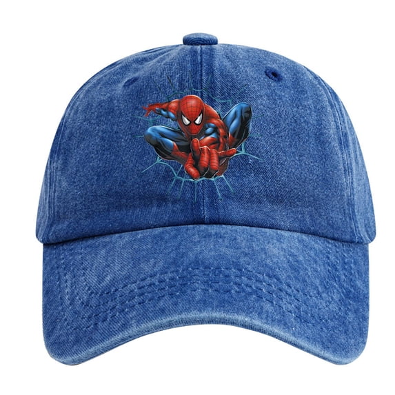 Unisex Superhero Baseball Cap Spider Action Graphic Washed Cotton Sunshade Curved Brim Hat Birthday Novelty Casual Gift
