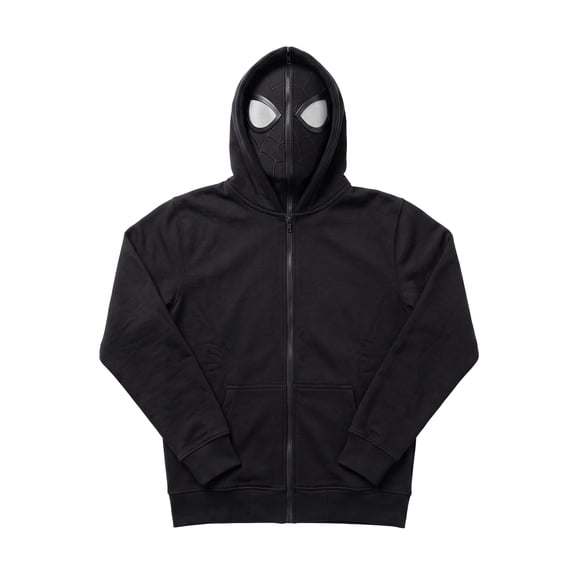 Unisex Superhero Cosplay Full Zip Mask Hoodie, Spider Web Print Sweatshirt for Halloween Fancy Dress Party Cosplay