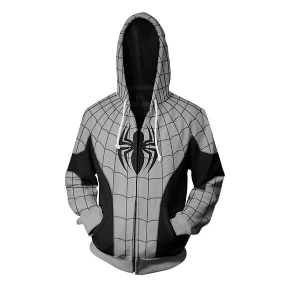 Unisex Superhero Graphic Design Hoodie Sweatshirts Halloween Spider Tops Pullover Hooded Jacket for Winter Daily Casual Loose Fit Fashion Streetwear Outfits Gray 4XL
