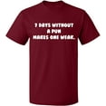 thumbnail image 1 of Unisex T-Shirt, 7 Days Without a Pun Makes One, Slim Fit, Short Sleeve Sweater - Cardinal Red X-Large, 1 of 2