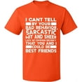 thumbnail image 1 of Unisex T-Shirt, Bad Behavior Sarcastic, Slim Fit, Short Sleeve Sweater - Orange 3X-Large, 1 of 2