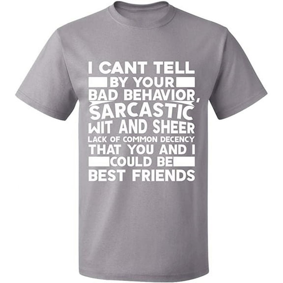 Unisex T-Shirt, Bad Behavior Sarcastic, Slim Fit, Short Sleeve Sweater - Sport Grey X-Large