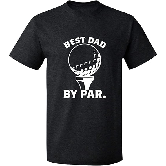 Unisex T-Shirt, Best Dad By Par, Slim Fit, Short Sleeve Sweater - Graphite Heather Large