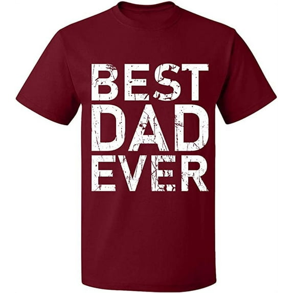 Unisex T-Shirt, Best Dad Ever, Slim Fit, Short Sleeve Sweater - Cardinal Red Large