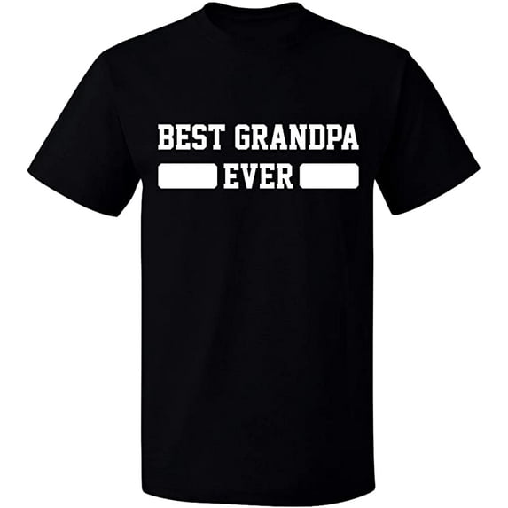 Unisex T-Shirt, Best Grandpa Ever, Slim Fit, Short Sleeve Sweater - Black 2X-Large