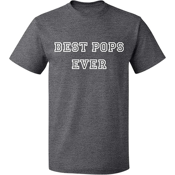 Unisex T-Shirt, Best Pops Ever, Slim Fit, Short Sleeve Sweater - Graphite Heather Medium
