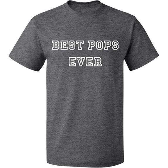 Unisex T-Shirt, Best Pops Ever, Slim Fit, Short Sleeve Sweater - Graphite Heather Medium
