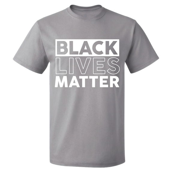 Unisex T-Shirt, Black Lives Matter, Slim Fit, Short Sleeve Sweater - Sport Grey 3X-Large