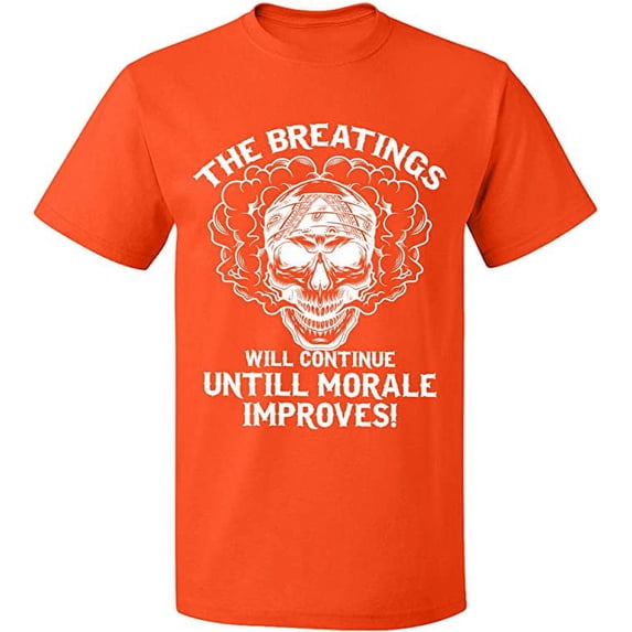 Unisex T-Shirt, Breating Morale Improves, Slim Fit, Short Sleeve Sweater - Orange Large