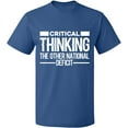 thumbnail image 1 of Unisex T-Shirt, Critical Thinking, Slim Fit, Short Sleeve Sweater - Indigo Blue Medium, 1 of 2