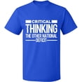 thumbnail image 1 of Unisex T-Shirt, Critical Thinking, Slim Fit, Short Sleeve Sweater - Royal Blue 3X-Large, 1 of 2
