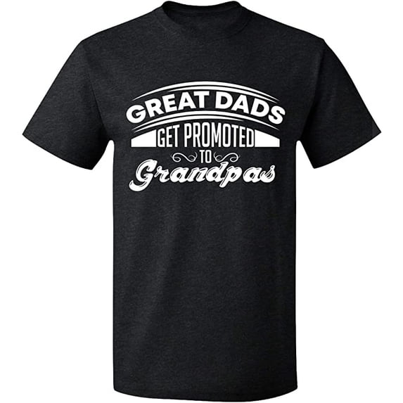 Unisex T-Shirt, Dads Get Promoted To Grandpas, Slim Fit, Short Sleeve Sweater - Dark Heather X-Large