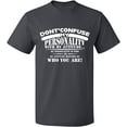 thumbnail image 1 of Unisex T-Shirt, Don't Confuse My Personality, Slim Fit, Short Sleeve Sweater - Charcoal Medium, 1 of 2