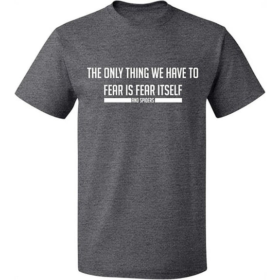 Unisex T-Shirt, Fear is Fear Itself And Spiders, Slim Fit, Short Sleeve Sweater - Graphite Heather 3X-Large