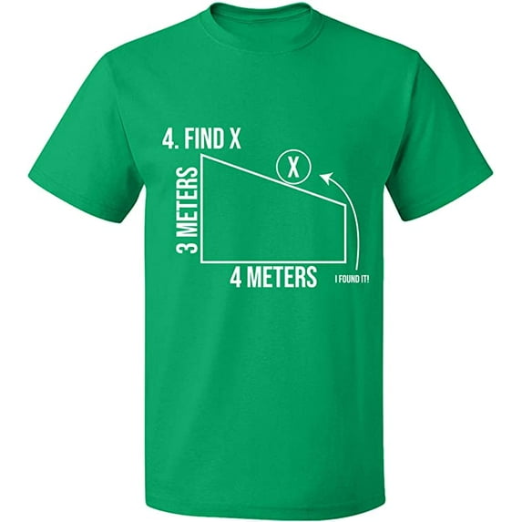Unisex T-Shirt, Find X Found It Math, Slim Fit, Short Sleeve Sweater - Irish Green 2X-Large