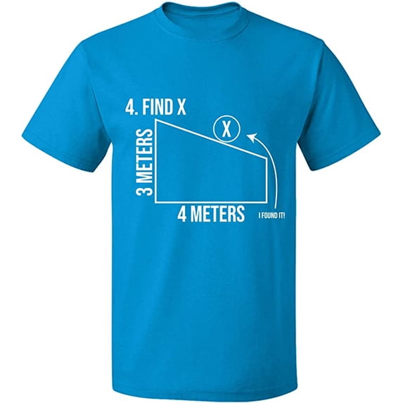 Unisex T-Shirt, Find X Found It Math, Slim Fit, Short Sleeve Sweater - Sapphire X-Large