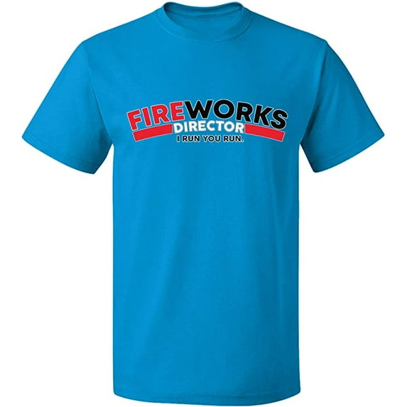 Unisex T-Shirt, Fire Work Director, Slim Fit, Short Sleeve Sweater - Sapphire Small