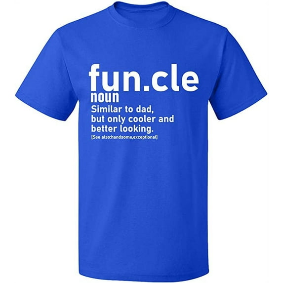 Unisex T-Shirt, Funcle Noun, Slim Fit, Short Sleeve Sweater - Royal Blue Large