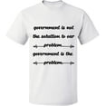 thumbnail image 1 of Unisex T-Shirt, Government is The Problem, Slim Fit, Short Sleeve Sweater - White Small, 1 of 2