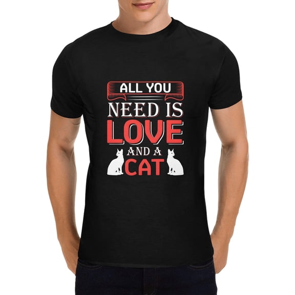 Unisex T-Shirt – Heavy Cotton Shirt – Valentine Love Cat - M