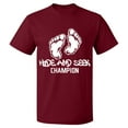 thumbnail image 1 of Unisex T-Shirt, Hide And Seek Champion, Slim Fit, Short Sleeve Sweater - Cardinal Red Large, 1 of 2