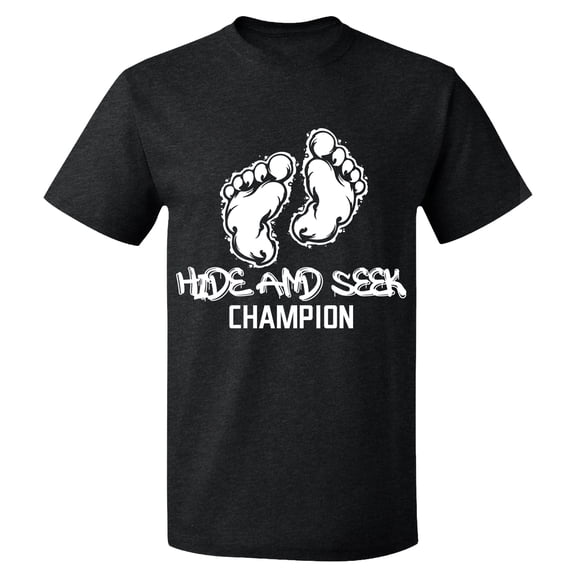 Unisex T-Shirt, Hide And Seek Champion, Slim Fit, Short Sleeve Sweater - Dark Heather Large