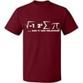 thumbnail image 1 of Unisex T-Shirt, I Ate Some Pi Day It Was Delicious Math, Slim Fit, Short Sleeve Sweater - Cardinal Red Small, 1 of 2