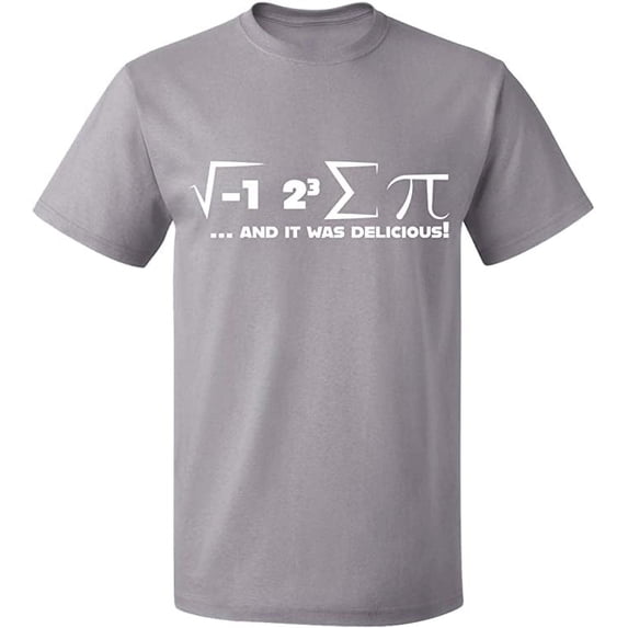 Unisex T-Shirt, I Ate Some Pi Day It Was Delicious Math, Slim Fit, Short Sleeve Sweater - Sport Grey Medium