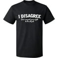 thumbnail image 1 of Unisex T-Shirt, I Disagree, Slim Fit, Short Sleeve Sweater - Dark Heather Medium, 1 of 2
