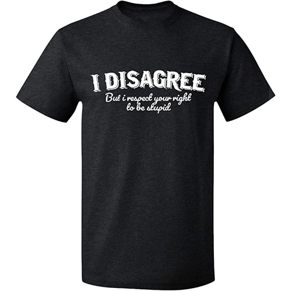 Unisex T-Shirt, I Disagree, Slim Fit, Short Sleeve Sweater - Dark Heather Medium