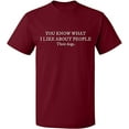 thumbnail image 1 of Unisex T-Shirt, I Like About People Their Dogs, Slim Fit, Short Sleeve Sweater - Cardinal Red Medium, 1 of 2