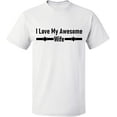 thumbnail image 1 of Unisex T-Shirt, I Love My Awesome Wife, Slim Fit, Short Sleeve Sweater - White Small, 1 of 2