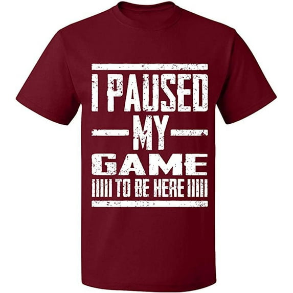 Unisex T-Shirt, I Paused My Game, Slim Fit, Short Sleeve Sweater - Cardinal Red X-Large