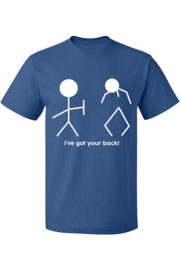 Unisex T-Shirt, I've Got Your Back, Slim Fit, Short Sleeve Sweater - Indigo Blue Small