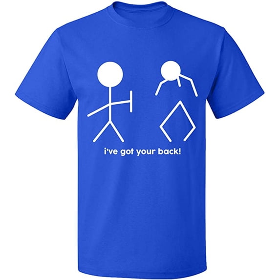 Unisex T-Shirt, I've Got Your Back, Slim Fit, Short Sleeve Sweater - Royal Blue Small