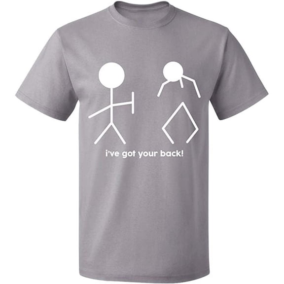 Unisex T-Shirt, I've Got Your Back, Slim Fit, Short Sleeve Sweater - Sport Grey Small