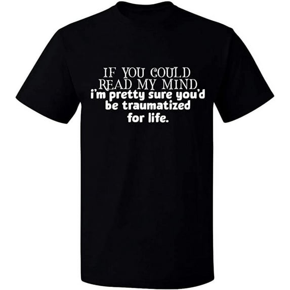 Unisex T-Shirt, If You Could Read My Mind, Slim Fit, Short Sleeve Sweater - Black Small