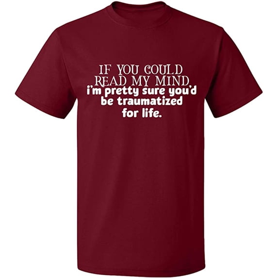 Unisex T-Shirt, If You Could Read My Mind, Slim Fit, Short Sleeve Sweater - Cardinal Red Small