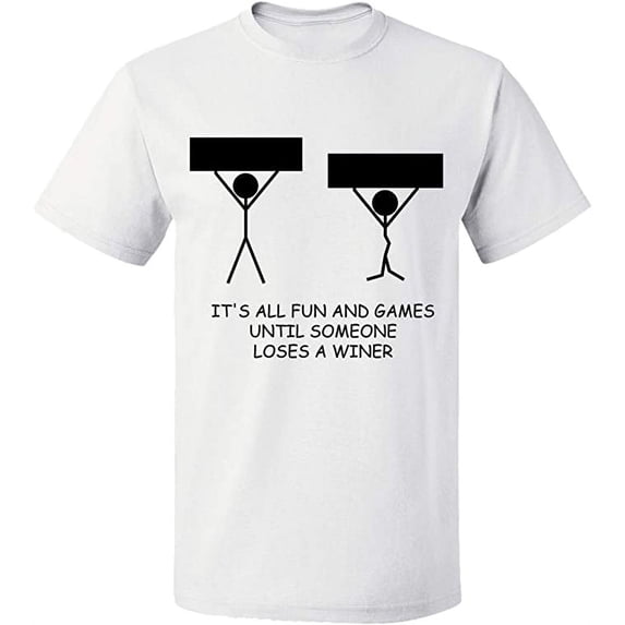Unisex T-Shirt, It's All Fun And Games, Slim Fit, Short Sleeve Sweater - White 2X-Large