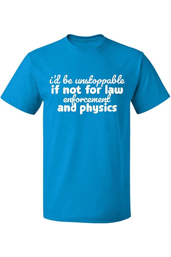 Unisex T-Shirt, Law Enforcement And Physics, Slim Fit, Short Sleeve Sweater - Sapphire Medium
